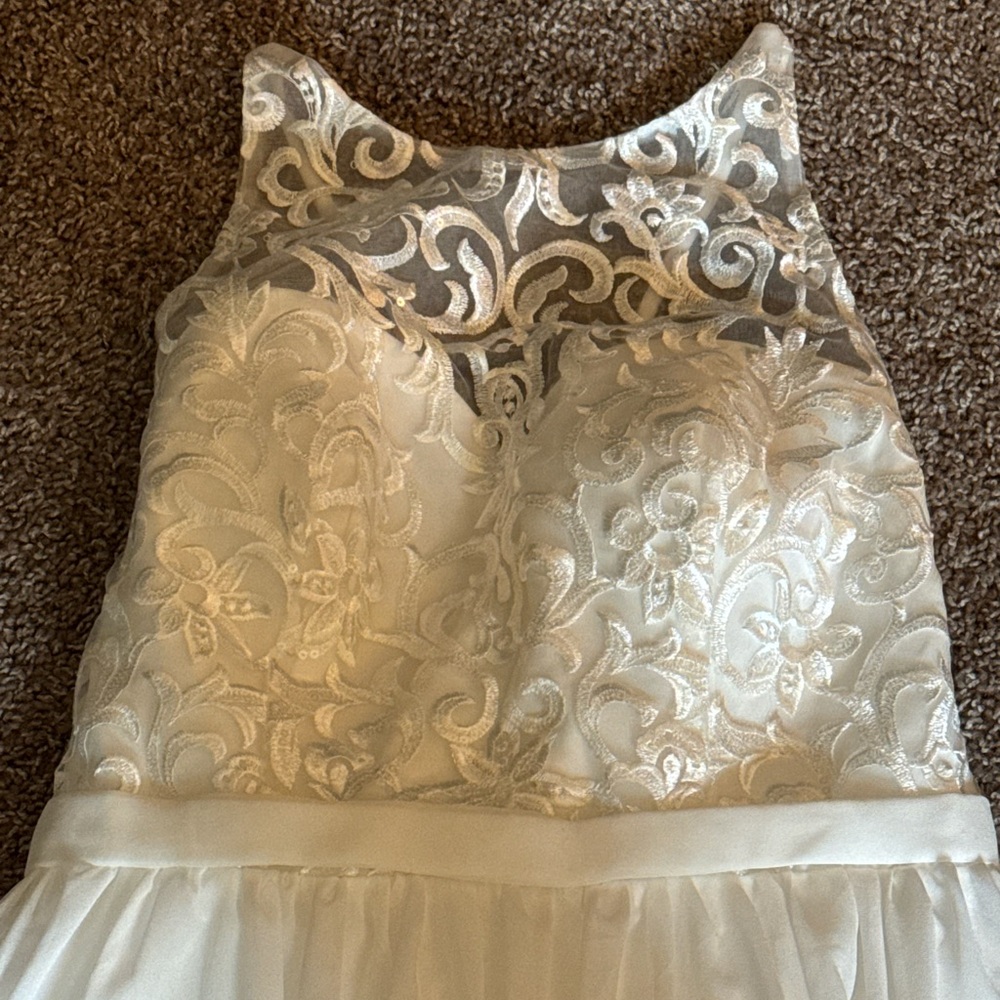 *Women's Thinyfull Ivory Lace Applique Halter Maxi Dress Size 14 NWOT - Picture 8 of 13